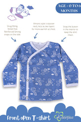 Into the sky with parachute front open side snap full sleeves T-shirt